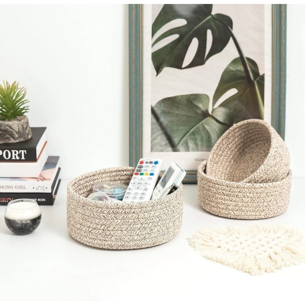 Generic Cotton 8x3 Inch Kidi Round 3 Set Bedside Organizer With Out Lid (Kidi)