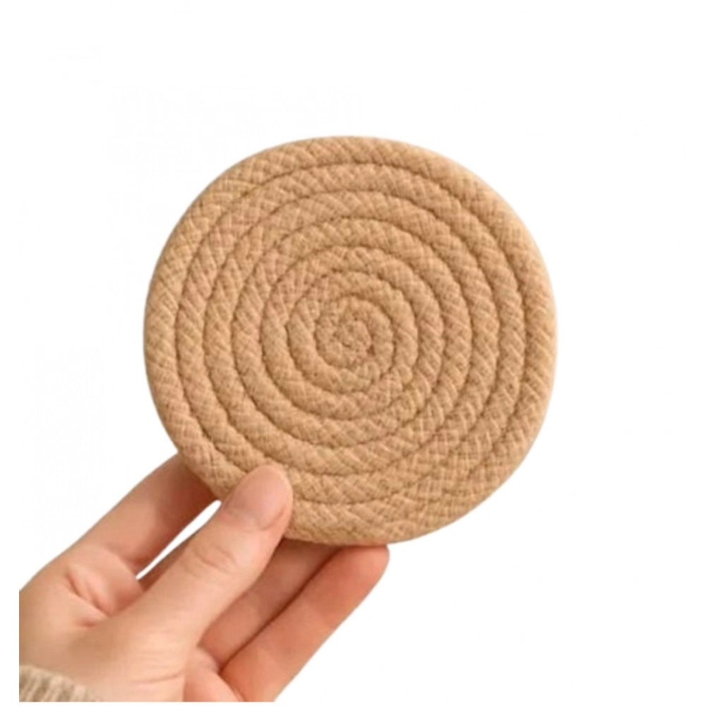 Generic Cotton Rope Drink Coasters 6 Pcs Set (Beige)
