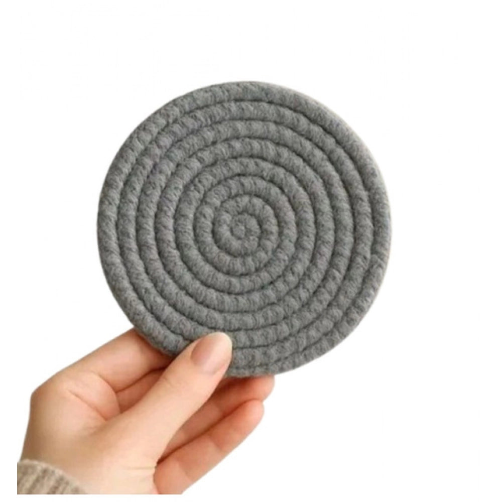 Generic Cotton Rope Drink Coasters 6 Pcs Set (Gray)