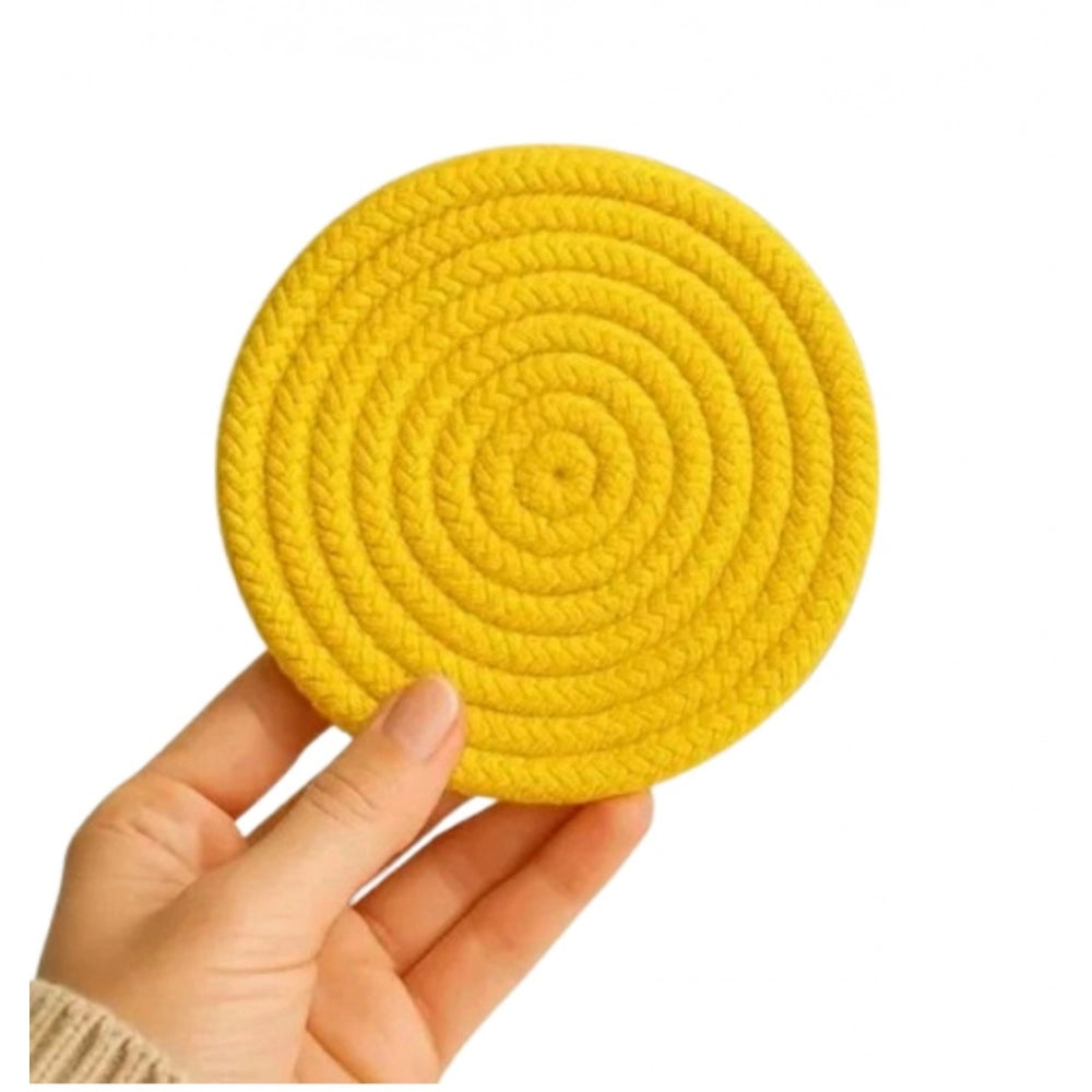 Generic Cotton Rope Drink Coasters 6 Pcs Set (Yellow)