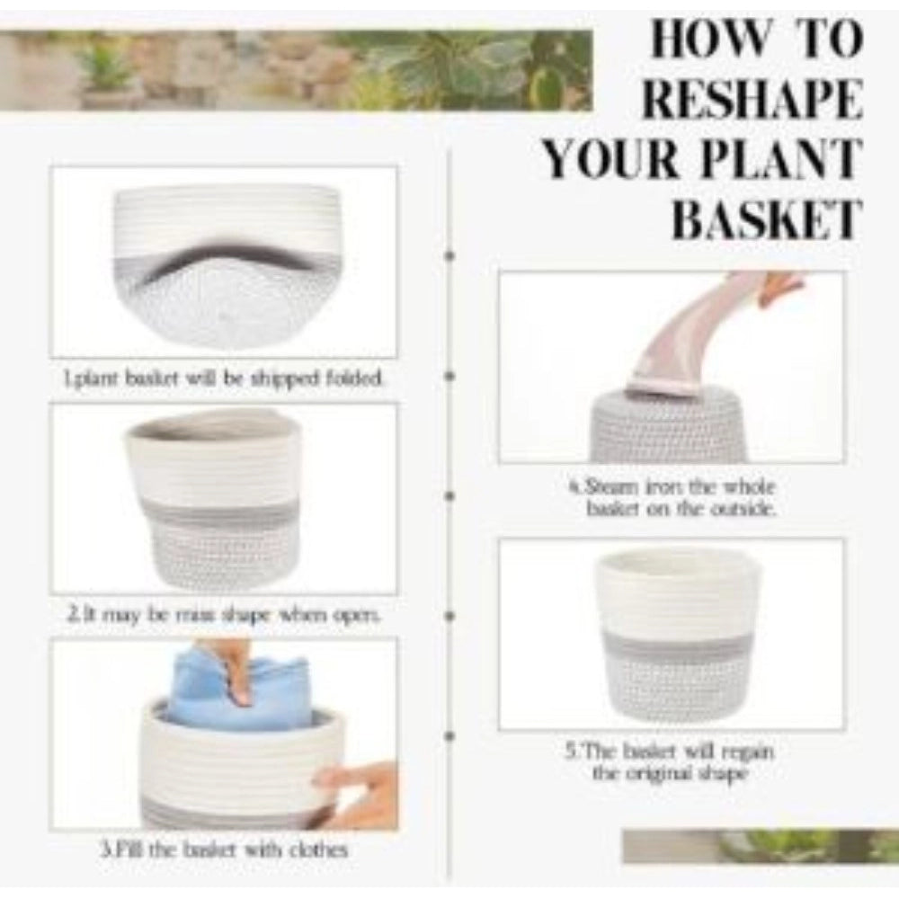 Generic Cotton Flower Pot With Out Lid (Gray-White)