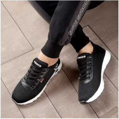 Generic Men's Casual Mesh Lace-ups Casual Shoes (Black)