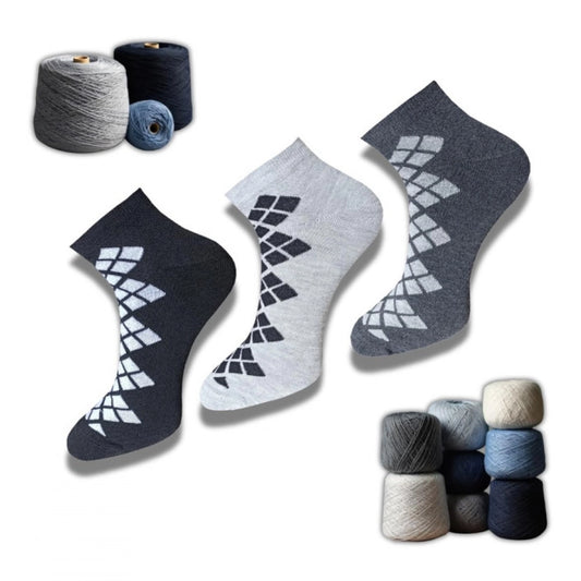 Generic 3_Pair Set Unisex Casual Cotton Printed Low Cut Socks (Multicolor)