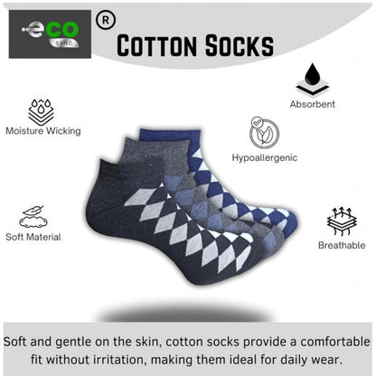 Generic 3_Pair Set Unisex Casual Cotton Printed Low Cut Socks (Multicolor)