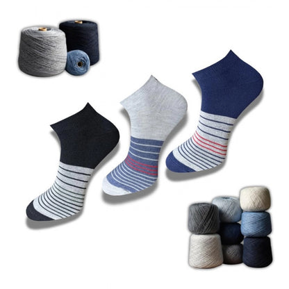 Generic 3_Pair Set Unisex Casual Cotton Printed Low Cut Socks (Multicolor)