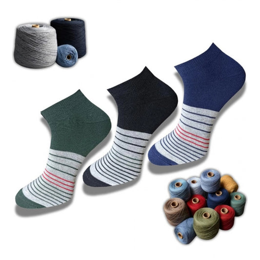 Generic 3_Pair Set Unisex Casual Cotton Printed Low Cut Socks (Multicolor)