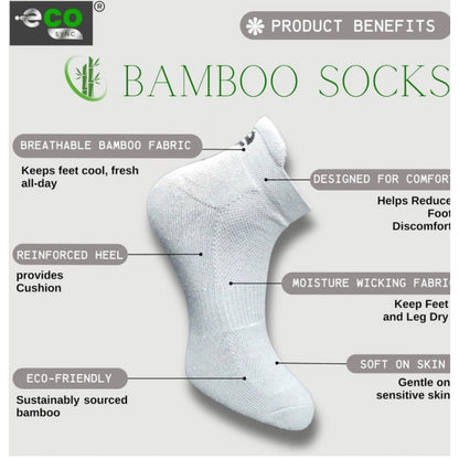 Generic 4_Pair Set Unisex Casual Bamboo Cotton Printed Ankle Length Socks (Multicolor)