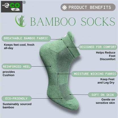 Generic 4_Pair Set Unisex Casual Bamboo Cotton Printed Ankle Length Socks (Multicolor)