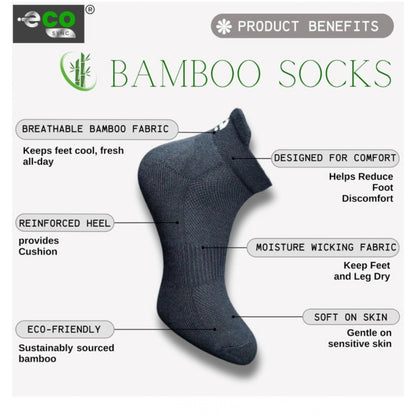 Generic 4_Pair Set Unisex Casual Bamboo Cotton Printed Ankle Length Socks (Multicolor)
