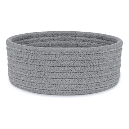 Generic Cotton 8x3 Inch Round 1 Pcs Bedside Organizer With Out Lid (Gray)