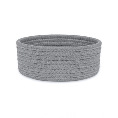 Generic Cotton 8x3 Inch Round 1 Pcs Bedside Organizer With Out Lid (Gray)