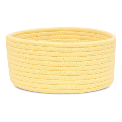 Generic Cotton 8x3 Inch Round 1 Pcs Bedside Organizer With Out Lid (Yellow)