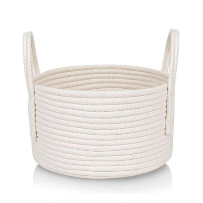 Generic Cotton Pack Of_1 Basket 7x5 Inch Storage Basket For Clothes (White)