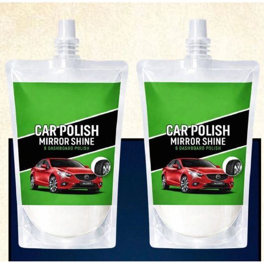 Generic Pack of 2 Car and Bike Polish Mirror Shine Liquid Pouches 100 ML