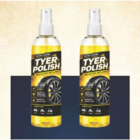 Generic Pack of 2 Deep Black Tyer Polish Liquid Spray Bottle 100 ML