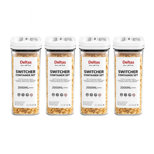 Generic Pack of 4 Switchers Airtight Storage Container Set 2000 ML (White)