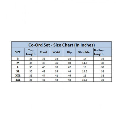 Generic Women's Polyester Colour Blocking 3-4th Sleeve Co-Ord Set (Multicolor)